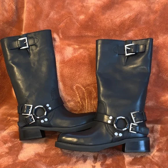 Michael Kors Black Moto Boots with Buckles NEW IN BOX !! - Picture 14 of 14